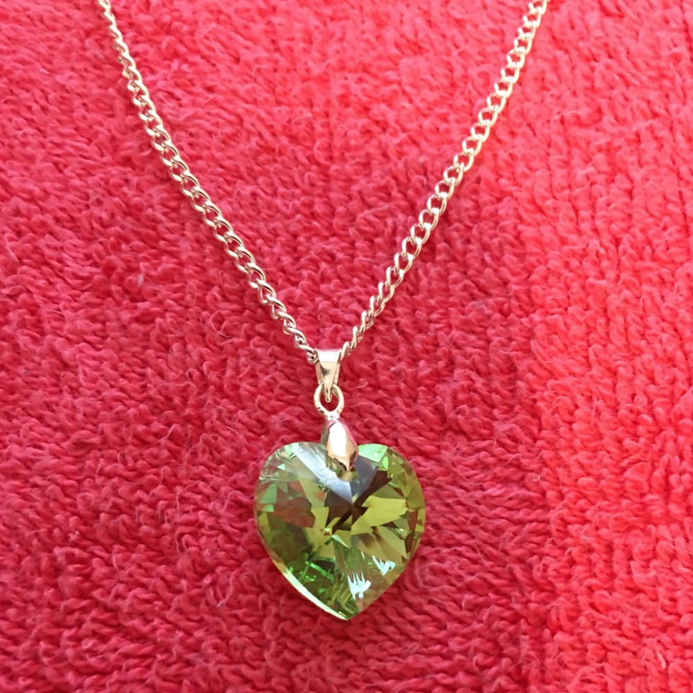 Swarovski 18mm XILION Heart Pendant Peridot AB